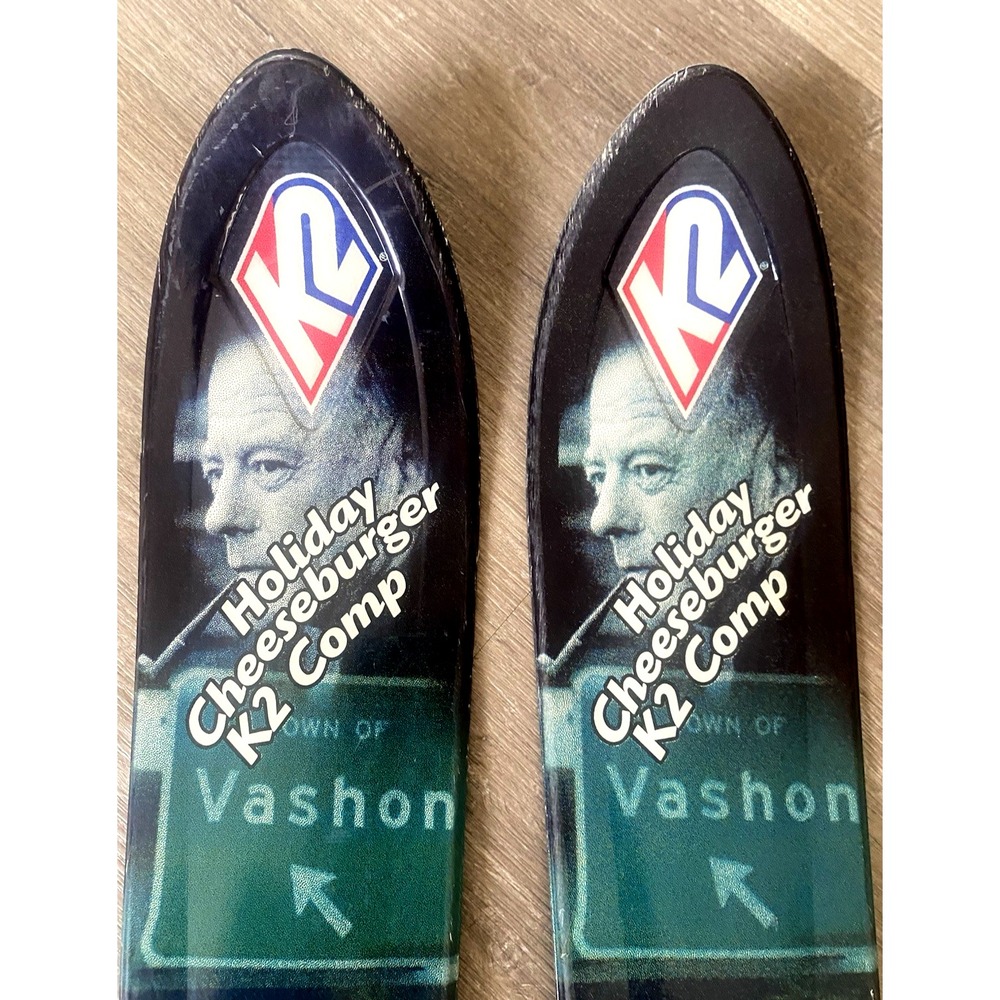 Vintage USA Vashon K2 Cheeseburger Skis‎ Rare Employee 225 Mid 712 Slalom 175 cm